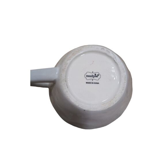 Mud Pie HOT tea cup with tea bag holder and gray stripe - Picture 3 of 4